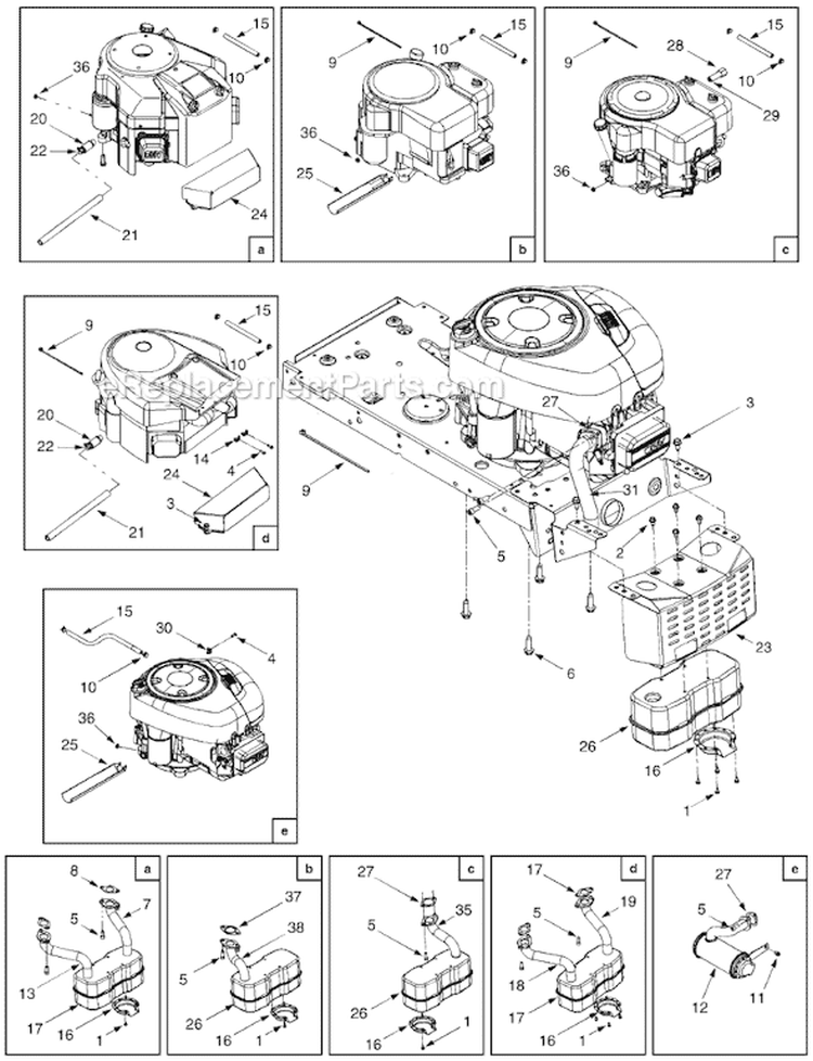 Page C Diagram and Parts List for 13A3771G700 2005 Yard Machines Lawn Tractor